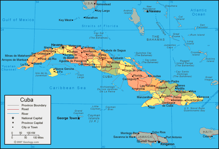cuba political map