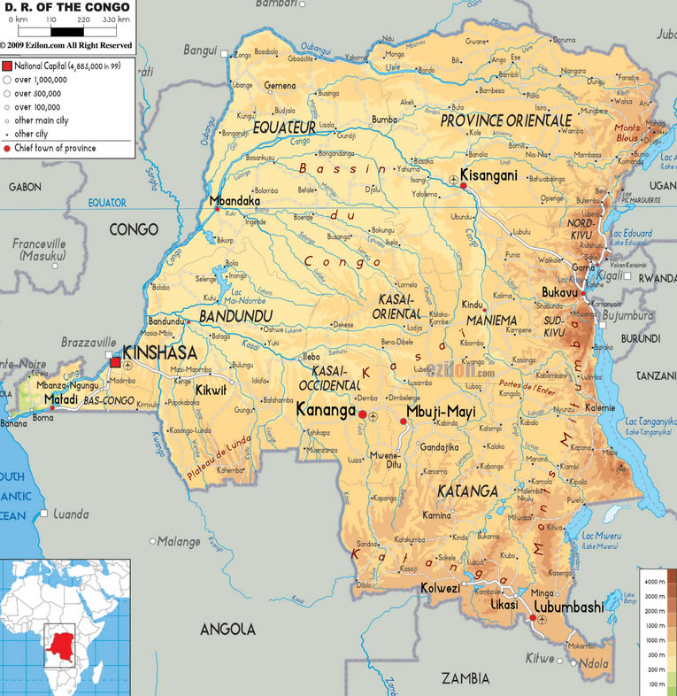 Map of Democratic Republic Congo