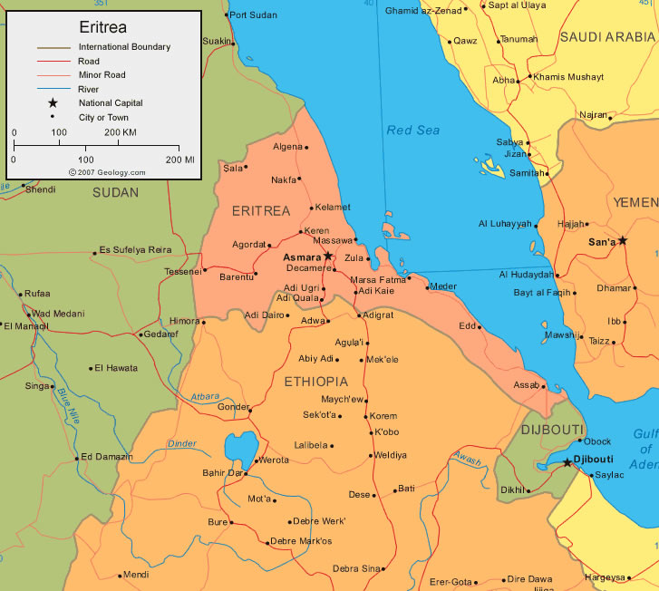 Map of Eritrea