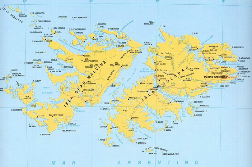 Map of Falkland Islands