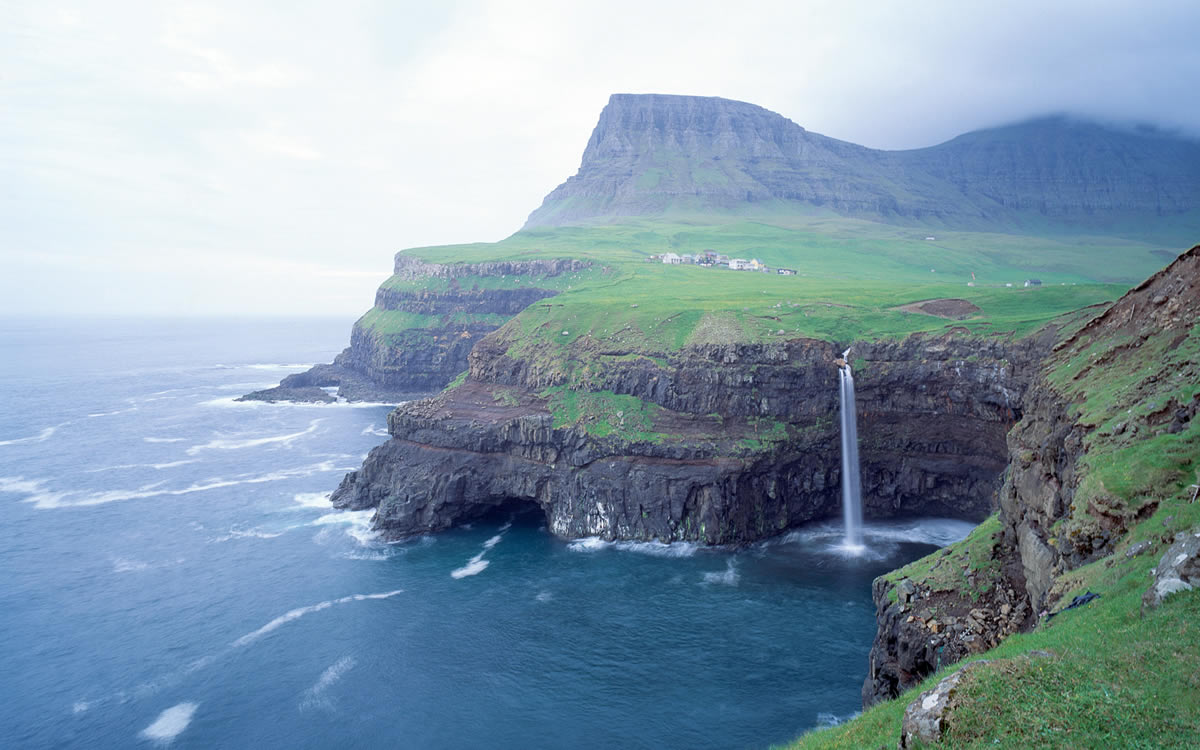 Cliffs and sea in Faroe Islands