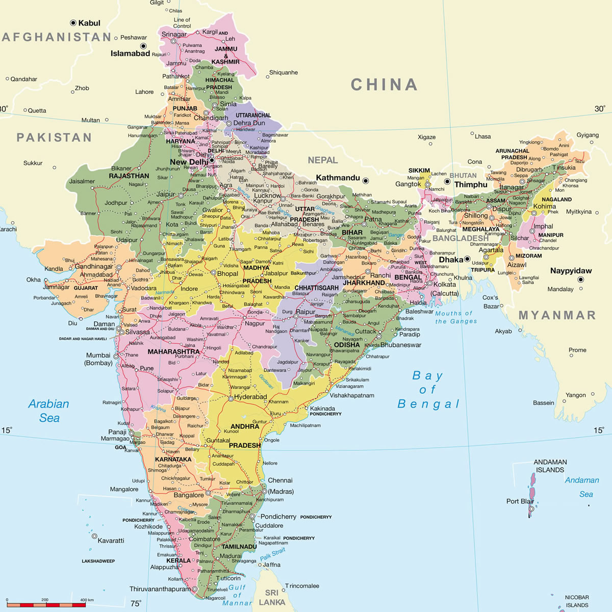 india political map