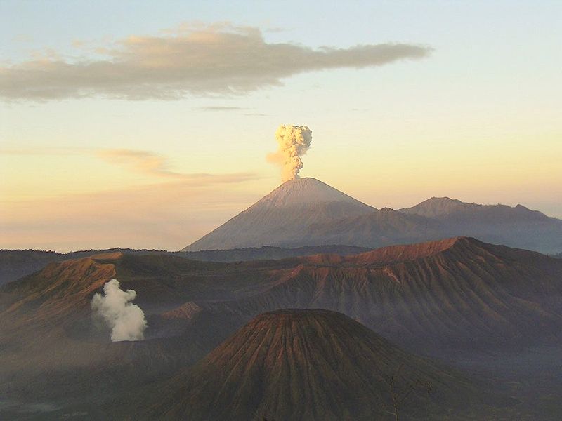 Mahameru volcano indonesia.