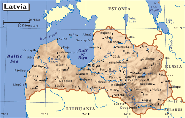 map of Latvia