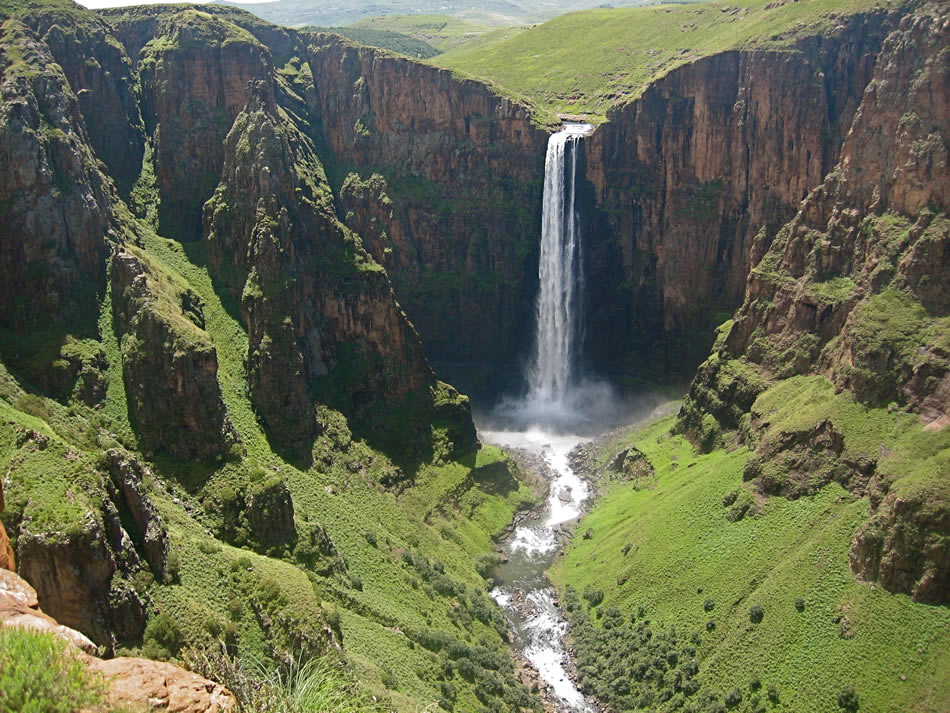 lesotho waterfall