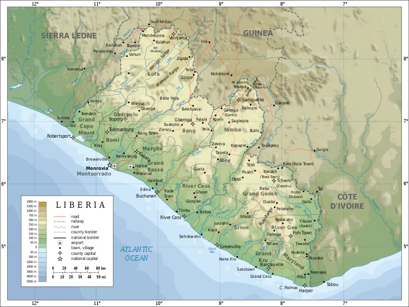 map of Liberia