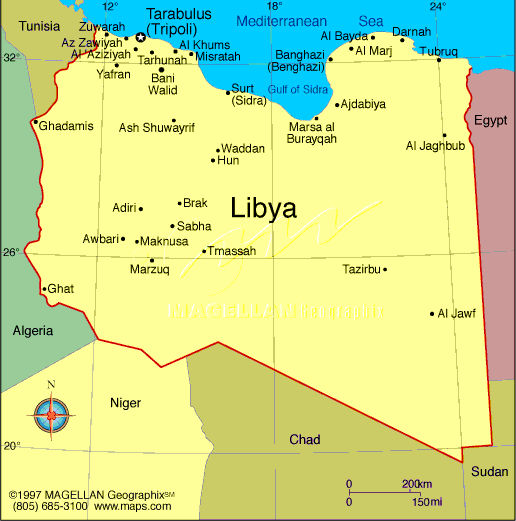 map of Libya