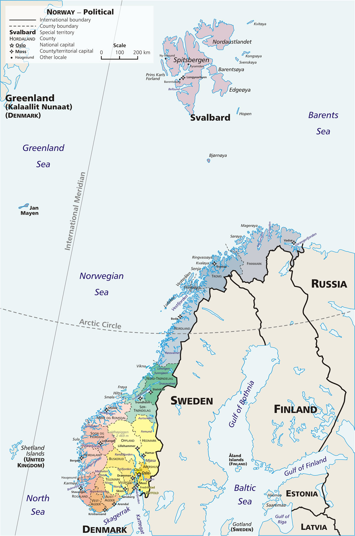 Norway political map