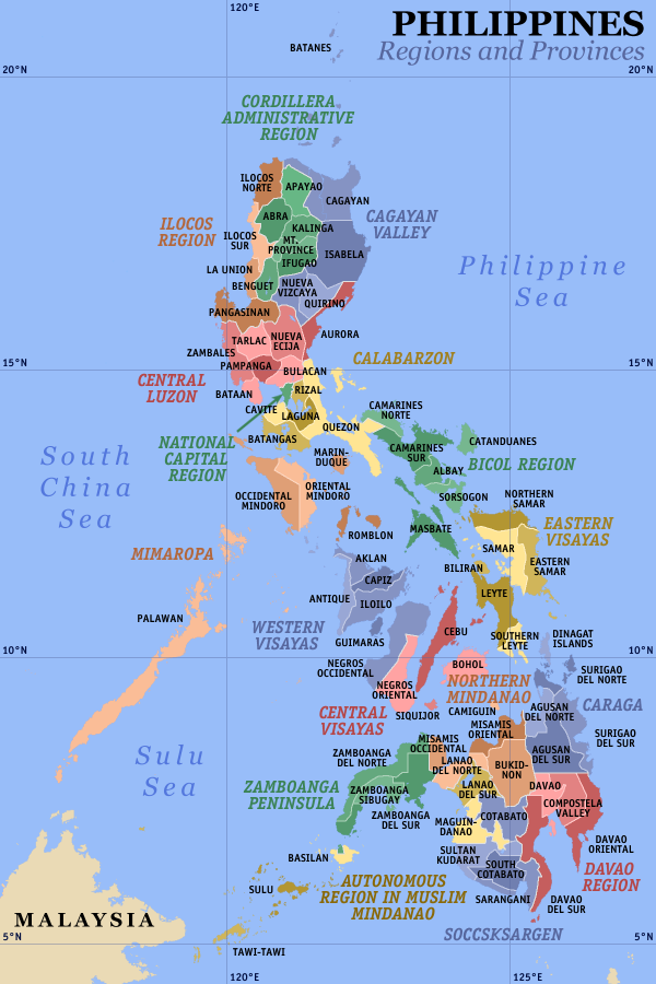 regions provinces map of philippines