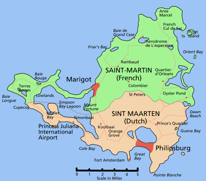map of Saint martin