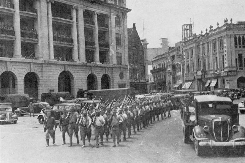 Japanese Soldiers March singapore 1942