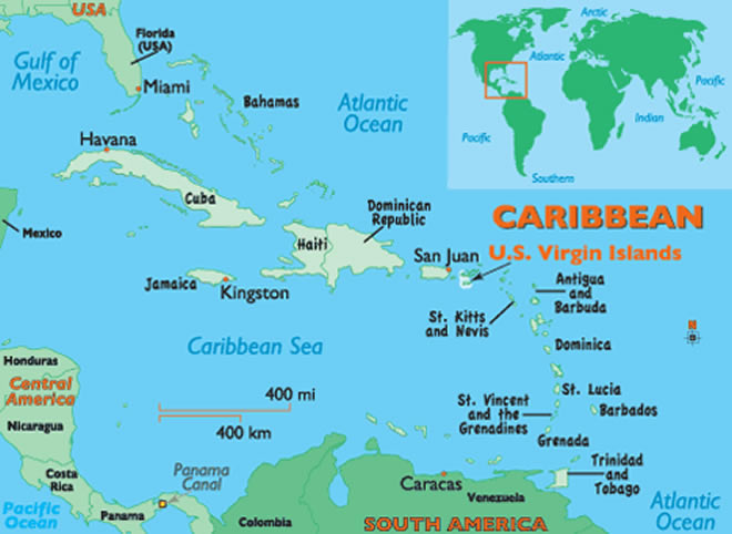 Map of US Virgin Islands