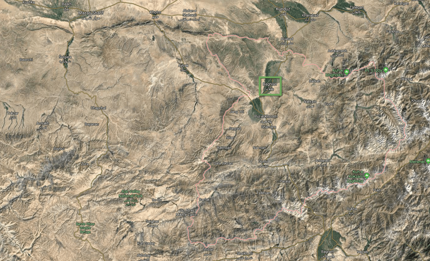 baghlan afghanistan google map