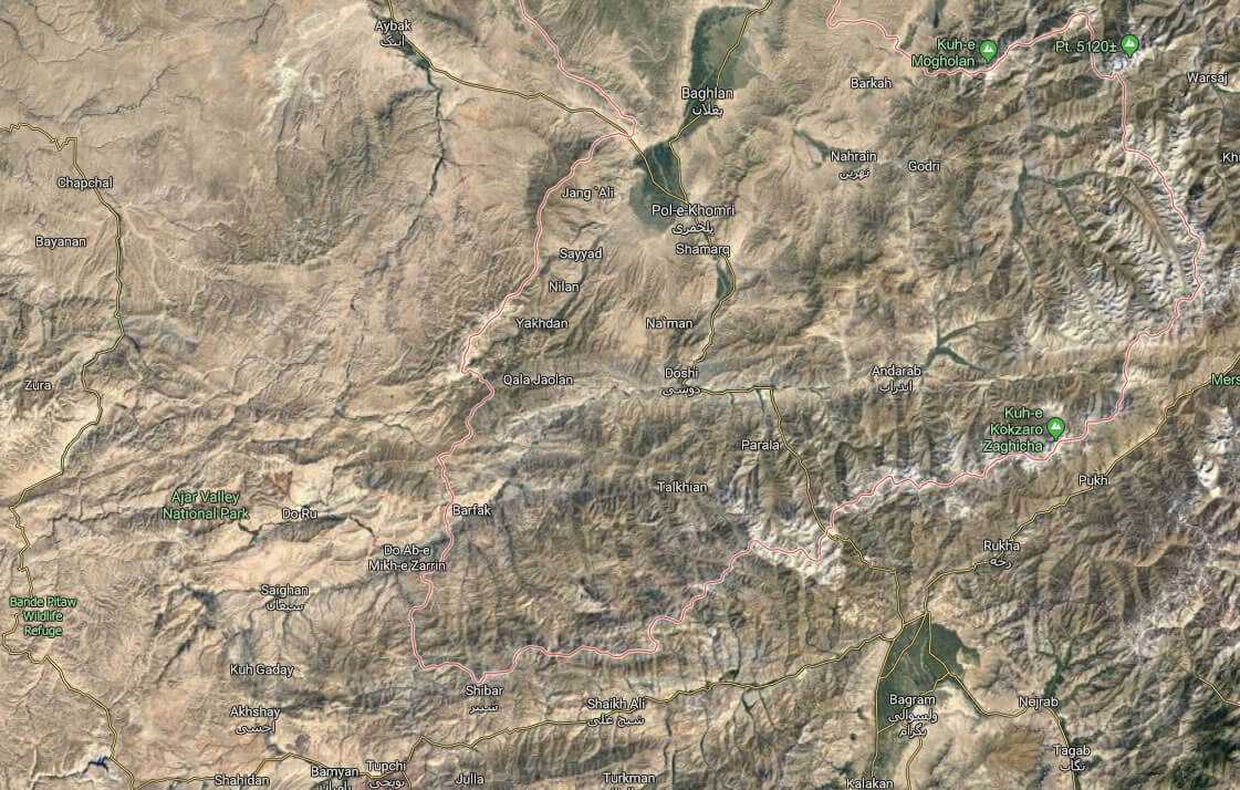 baghlan satellite map