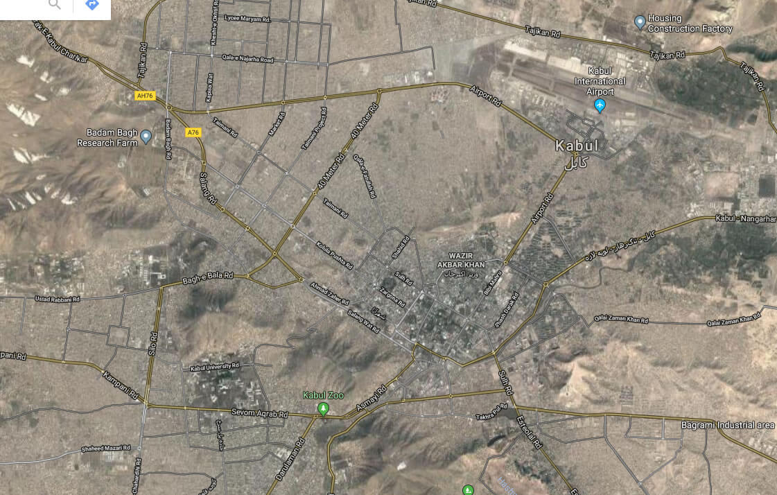 kabul satellite map