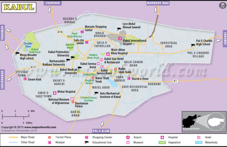 map of kabul
