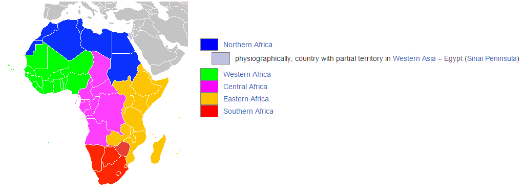 africa regions map