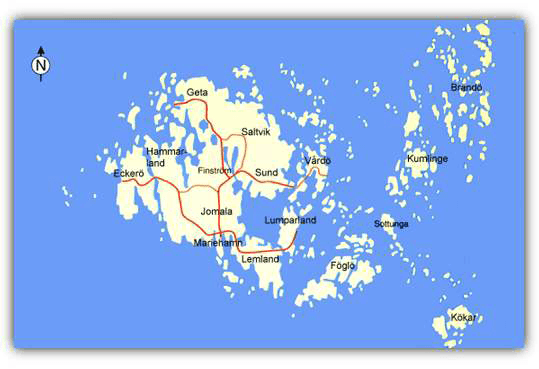 aland islands map