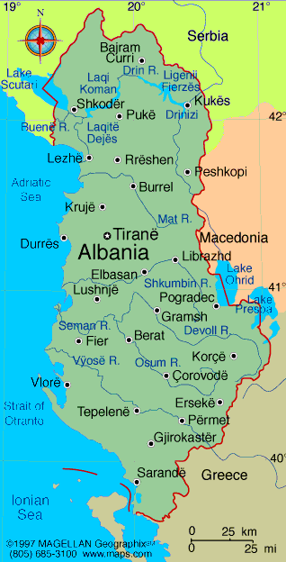 Albania political map