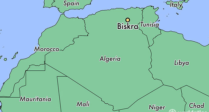 biskra cities map algeria