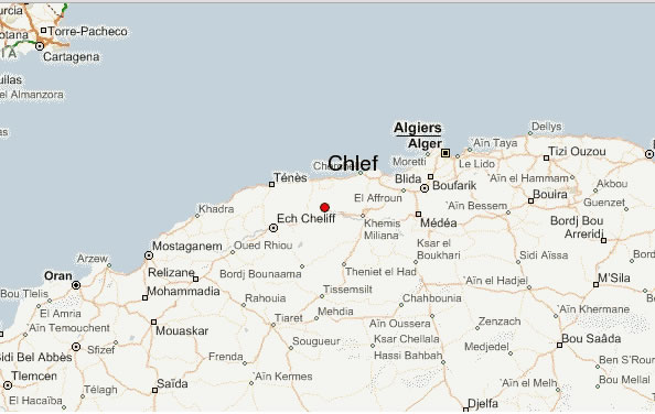 chlef ciies map algeria