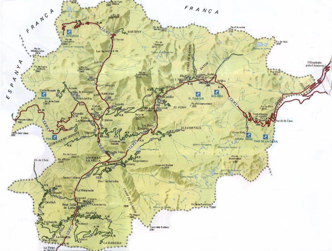 country physical map of andorra