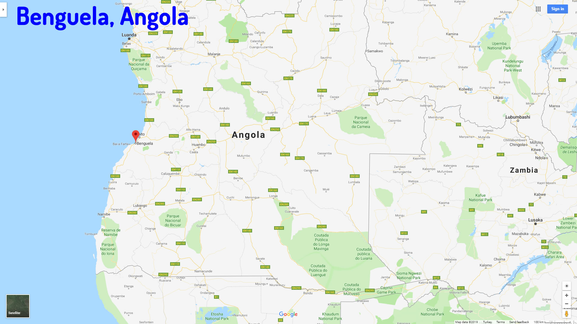 Benguela map Angola