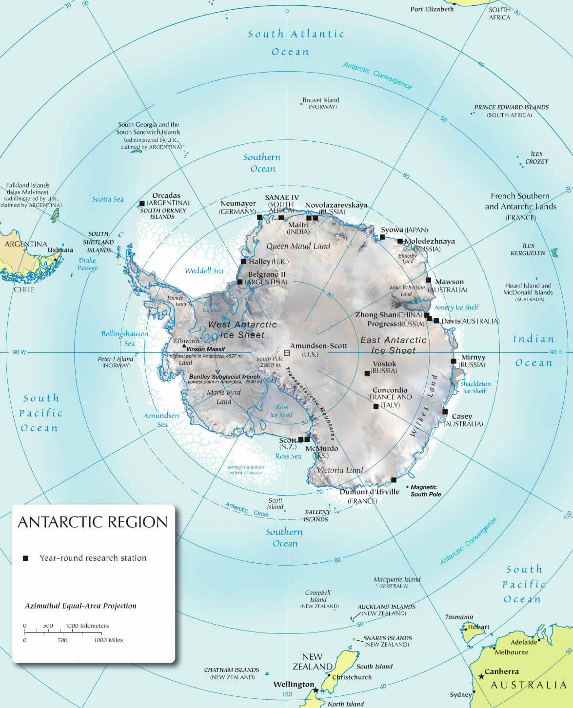 antarctica region map
