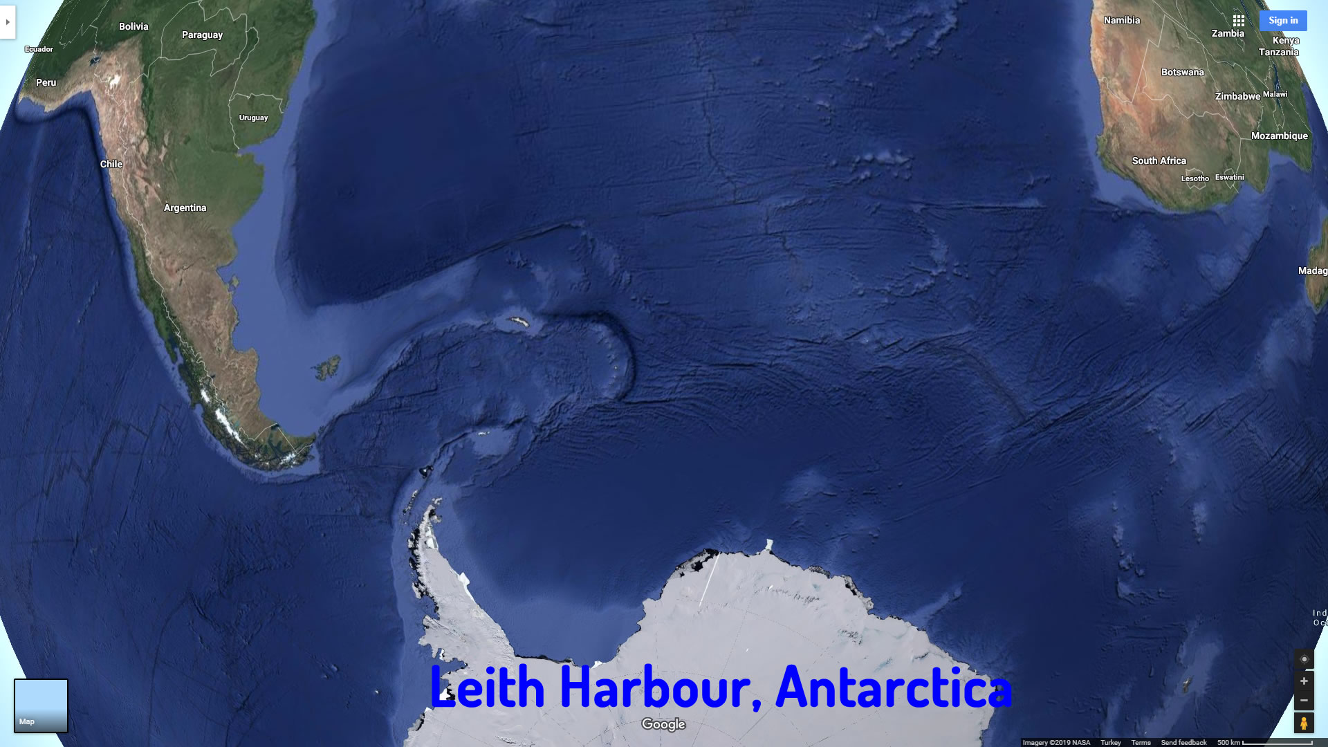 Leith Harbour map Antarctica