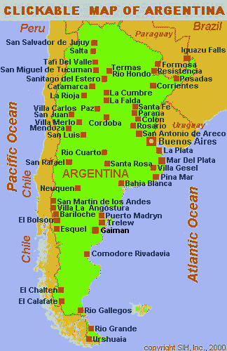 cities map of argentina