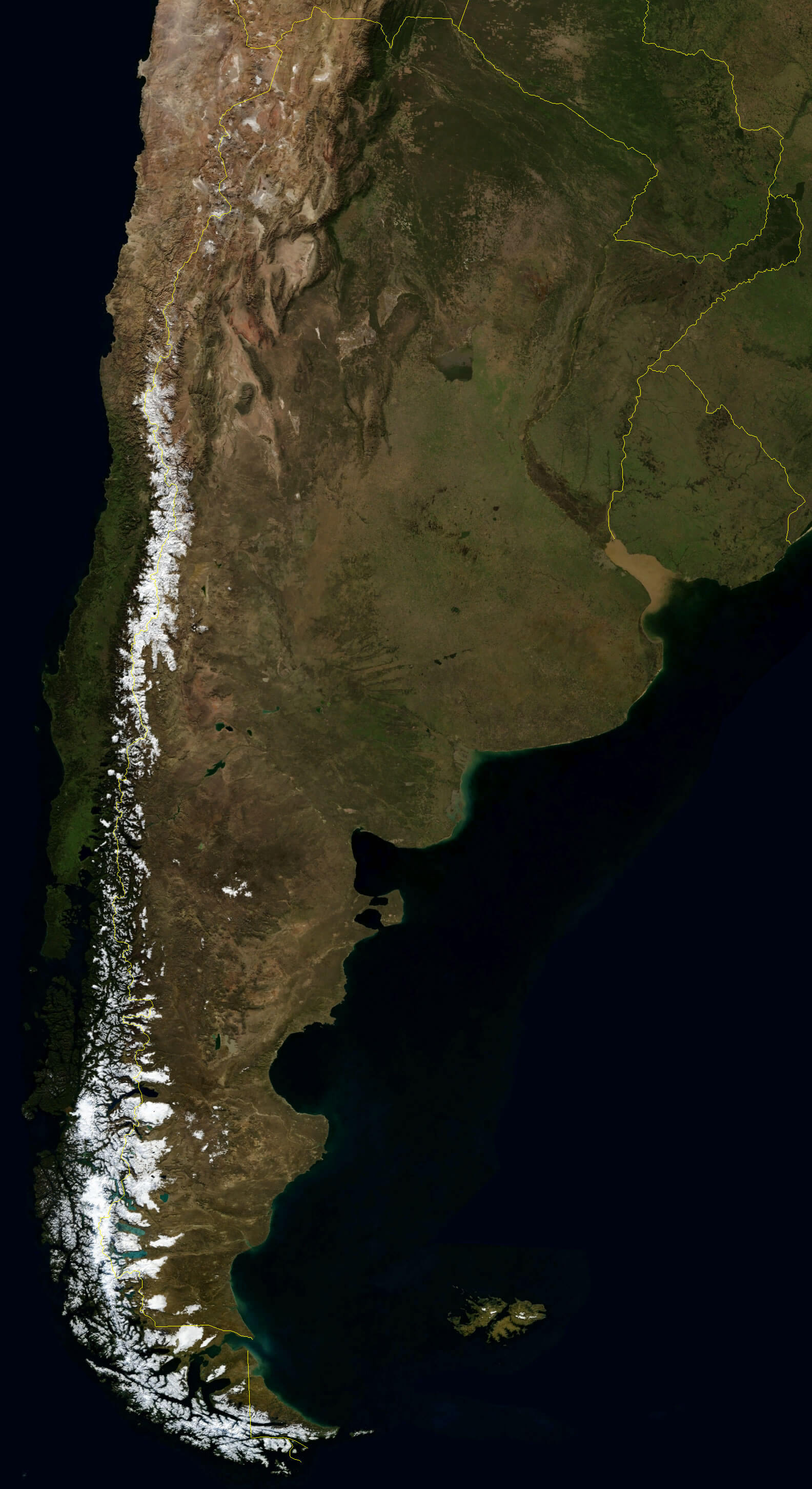 Satellite Image Photo of Argentina