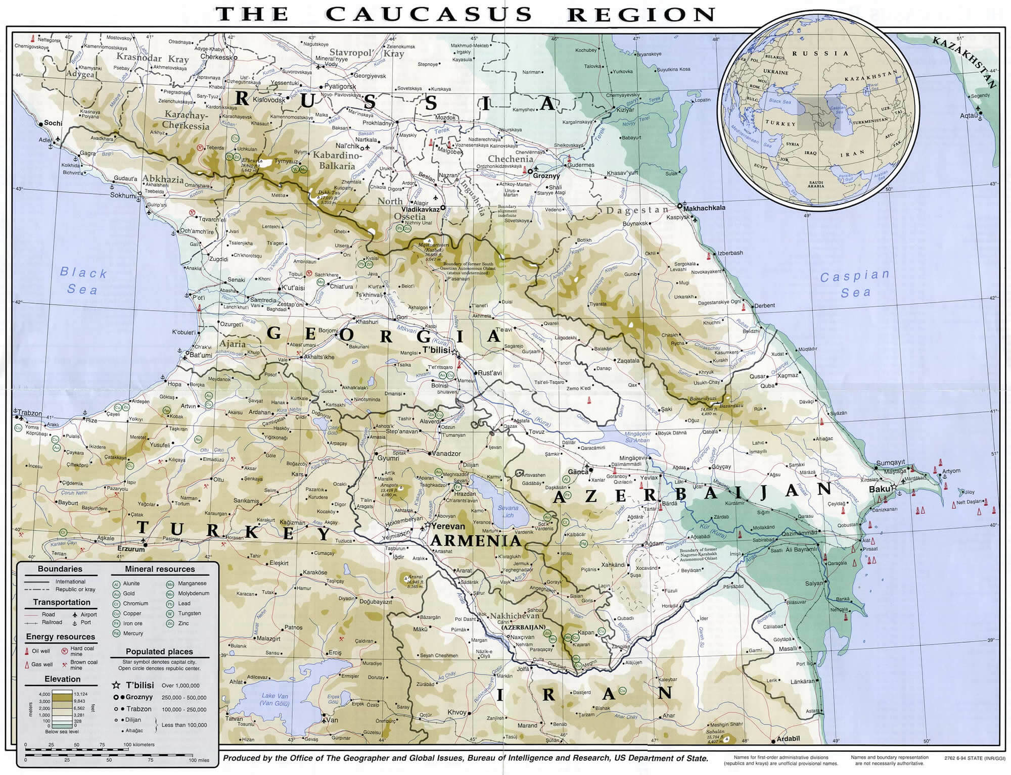 armenia map caucasus region