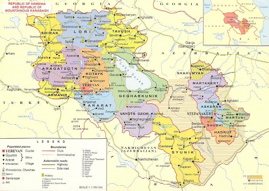 mapa da armenia