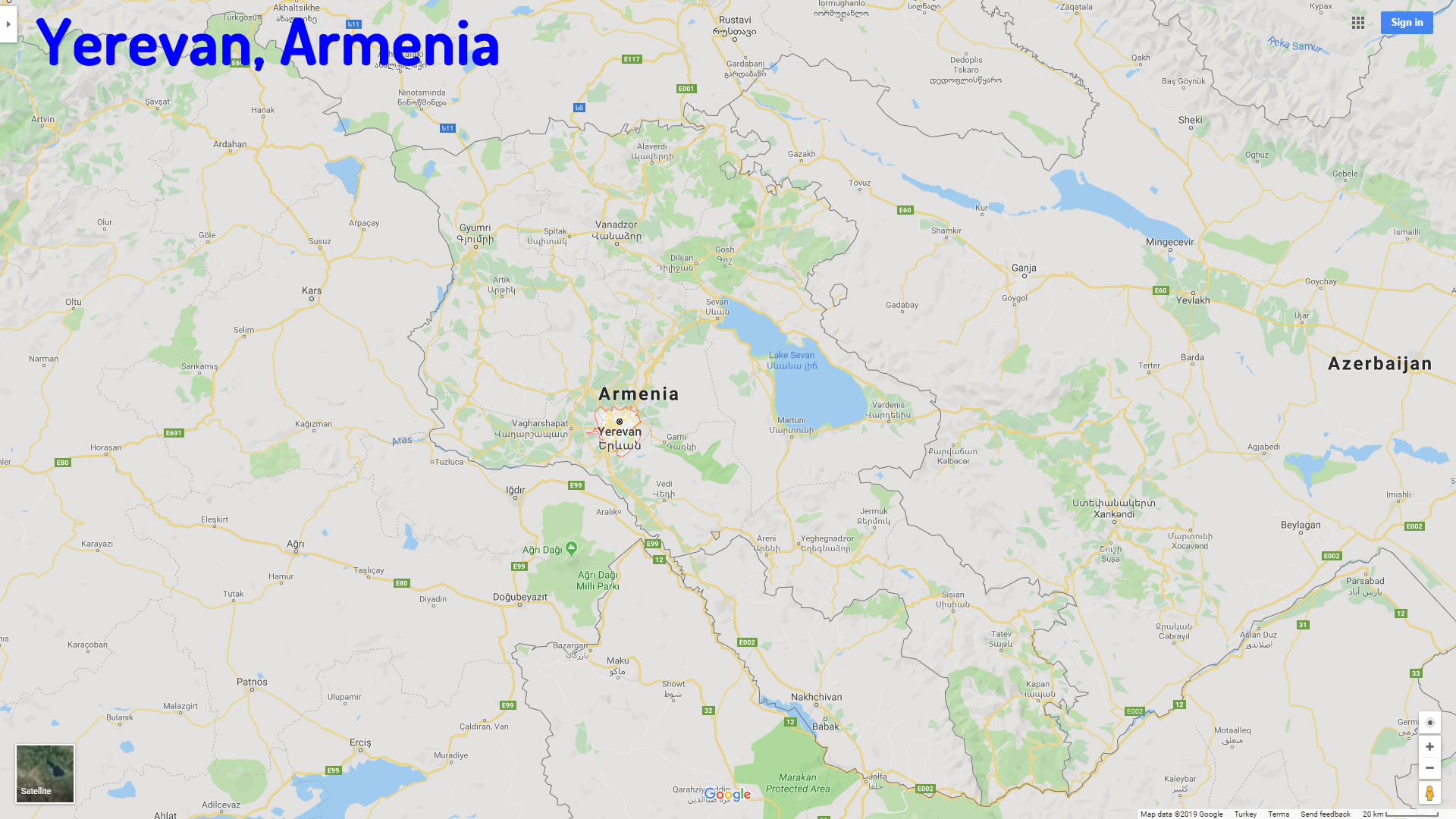 Yerevan map Armenia