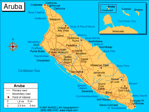 map of Aruba