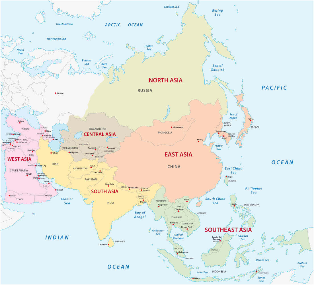 Countries Map of Asia
