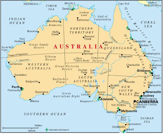 Australia map Albury