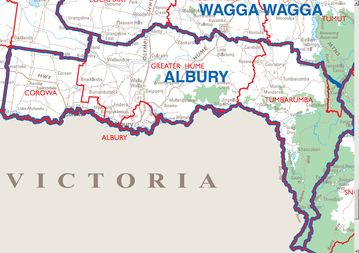 map of albury