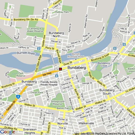 Bundaberg Queensland map