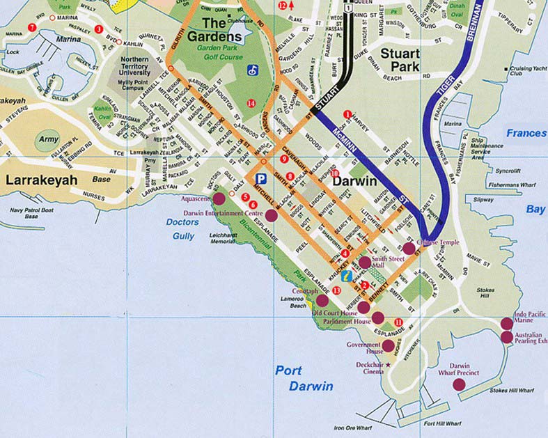 city map of darwin