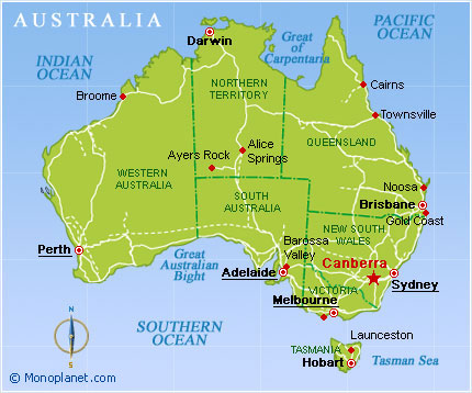 australia map Launceston