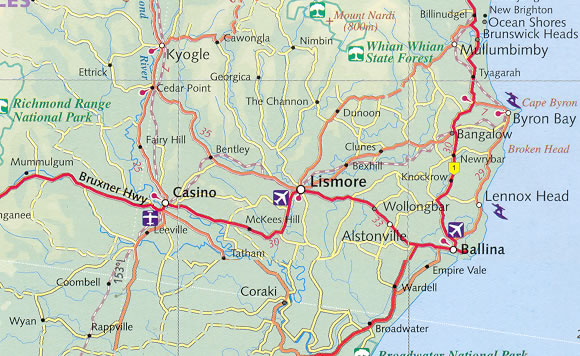 Ballina Lismore map