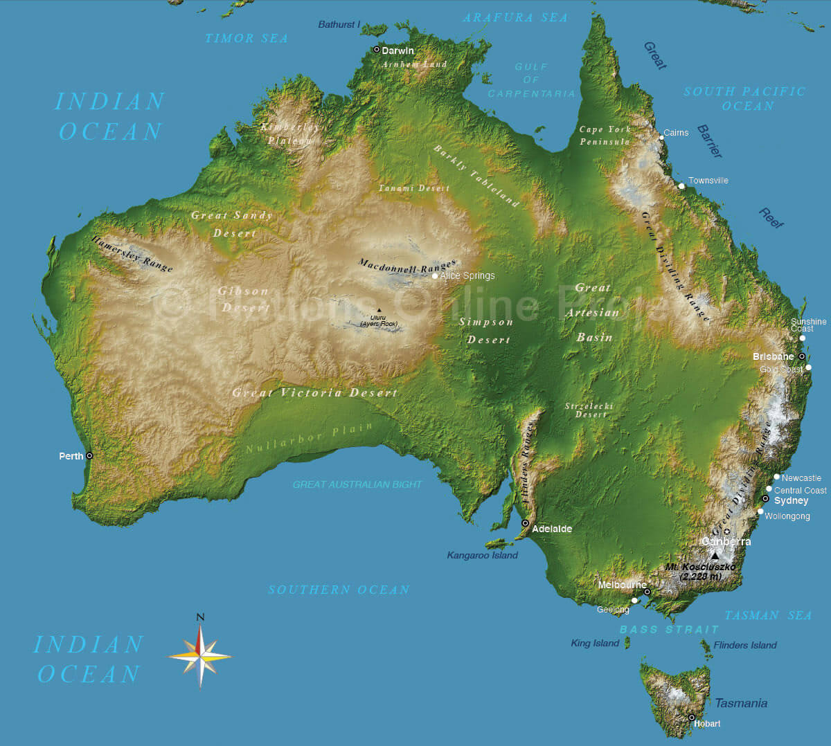 Australia Satellite Map