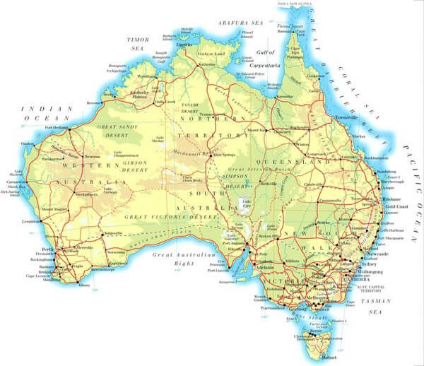 Political Map of Australia