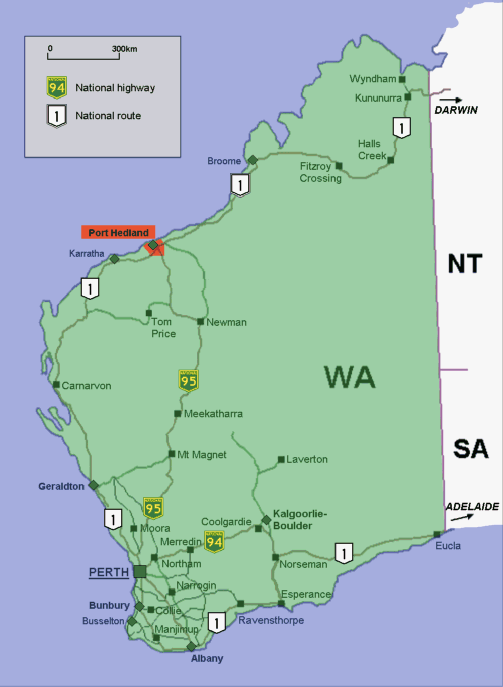 Port hedland map Western Australia
