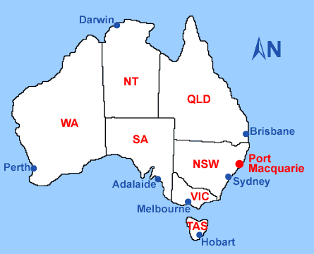 australia Port Macquarie map