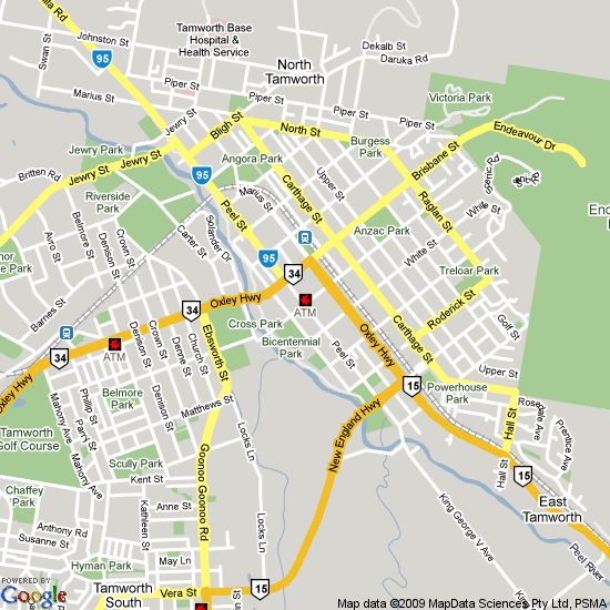 Tamworth NSW map