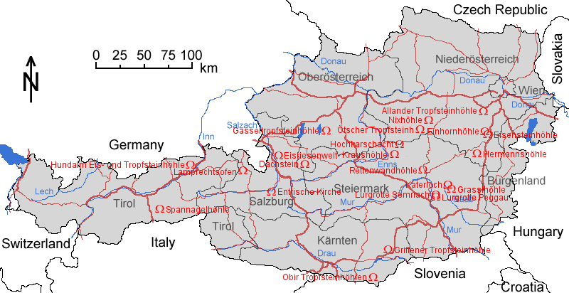 austria rivers map