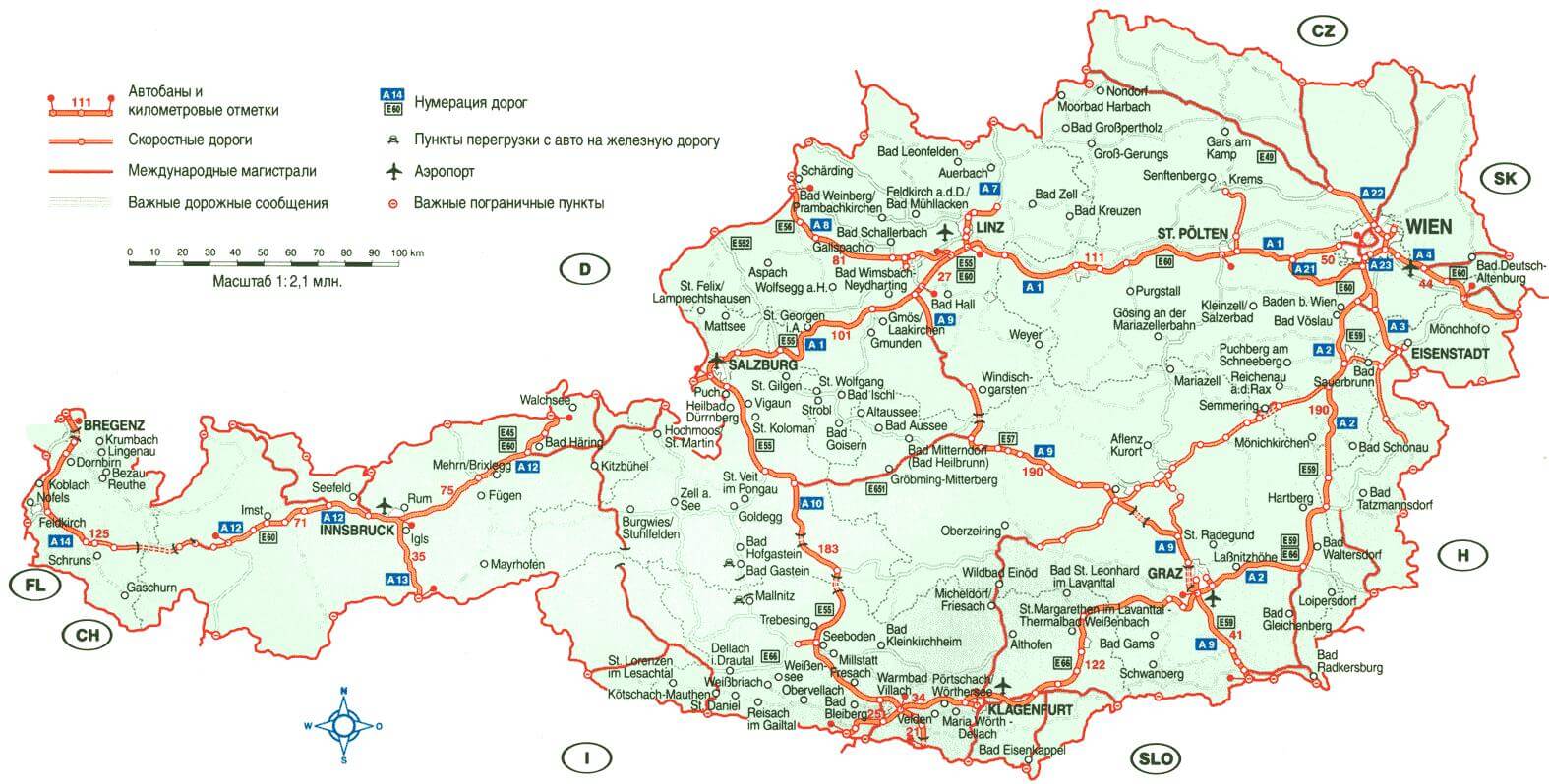 Cities Map of Austria