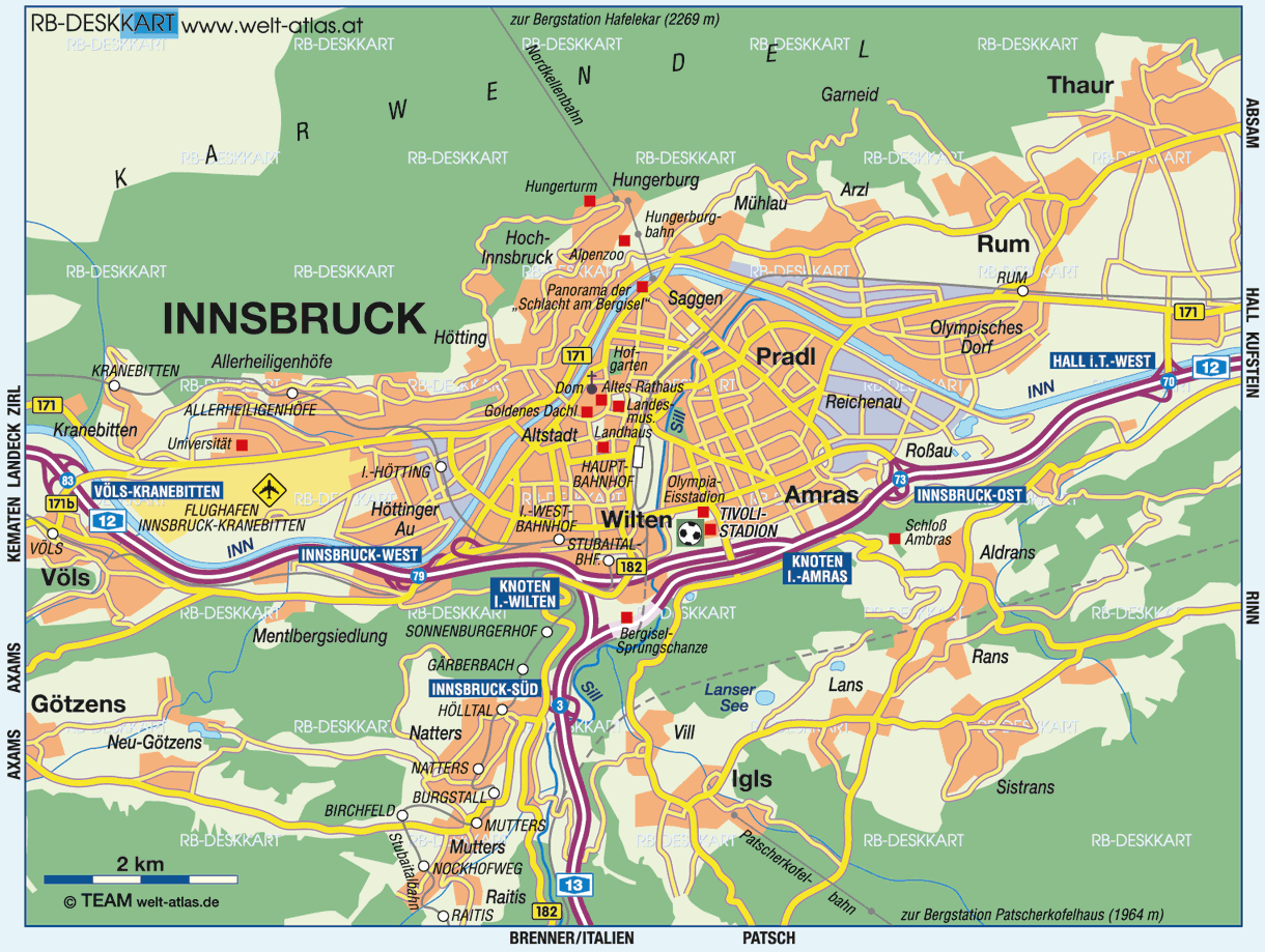road map of Innsbruck